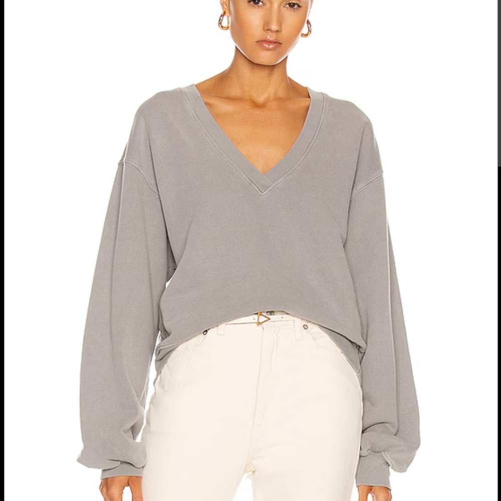 😍New without tags Agolde Low V Neck Sweatshirt size xs oversized